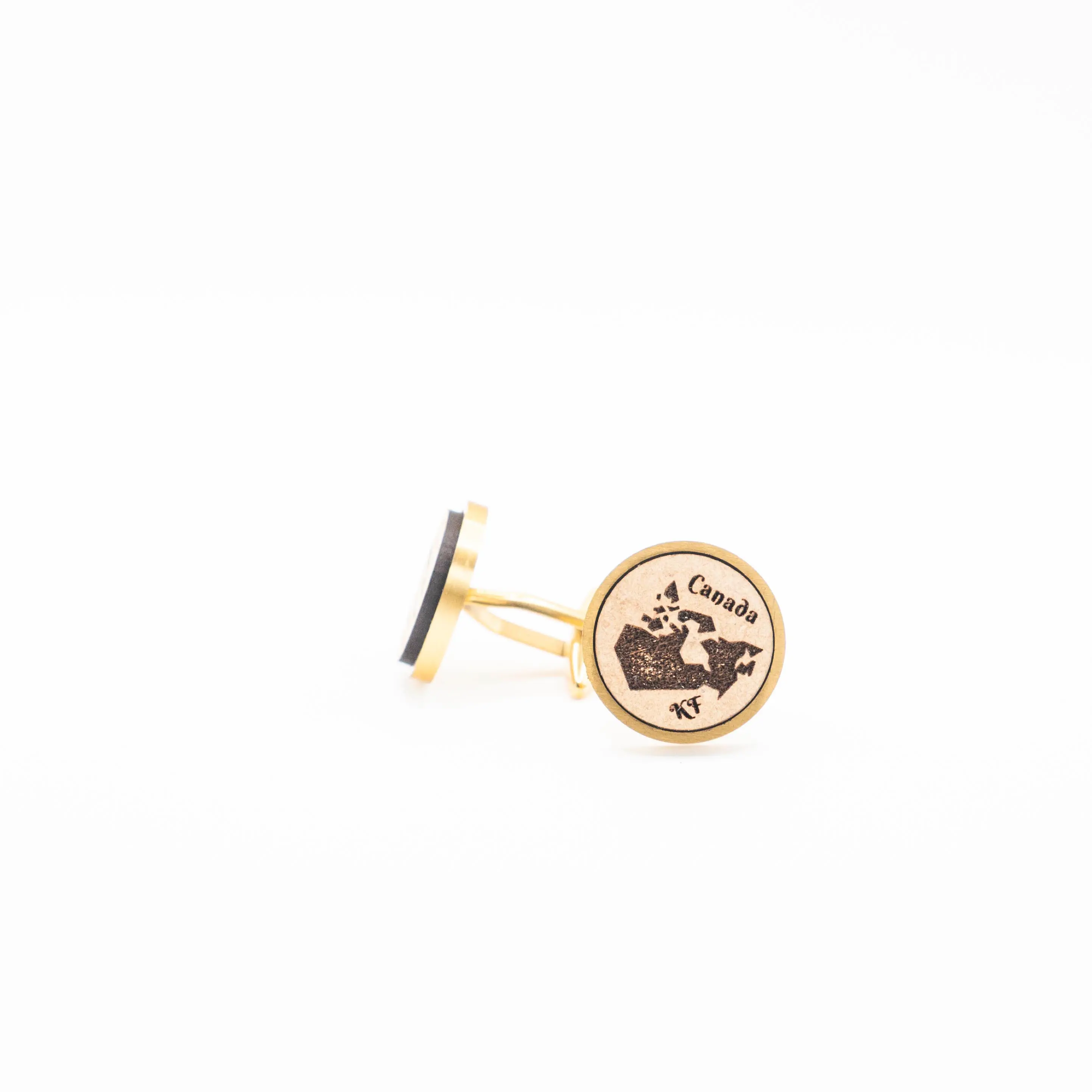 Custom Canada Initials Wooden Cufflinks