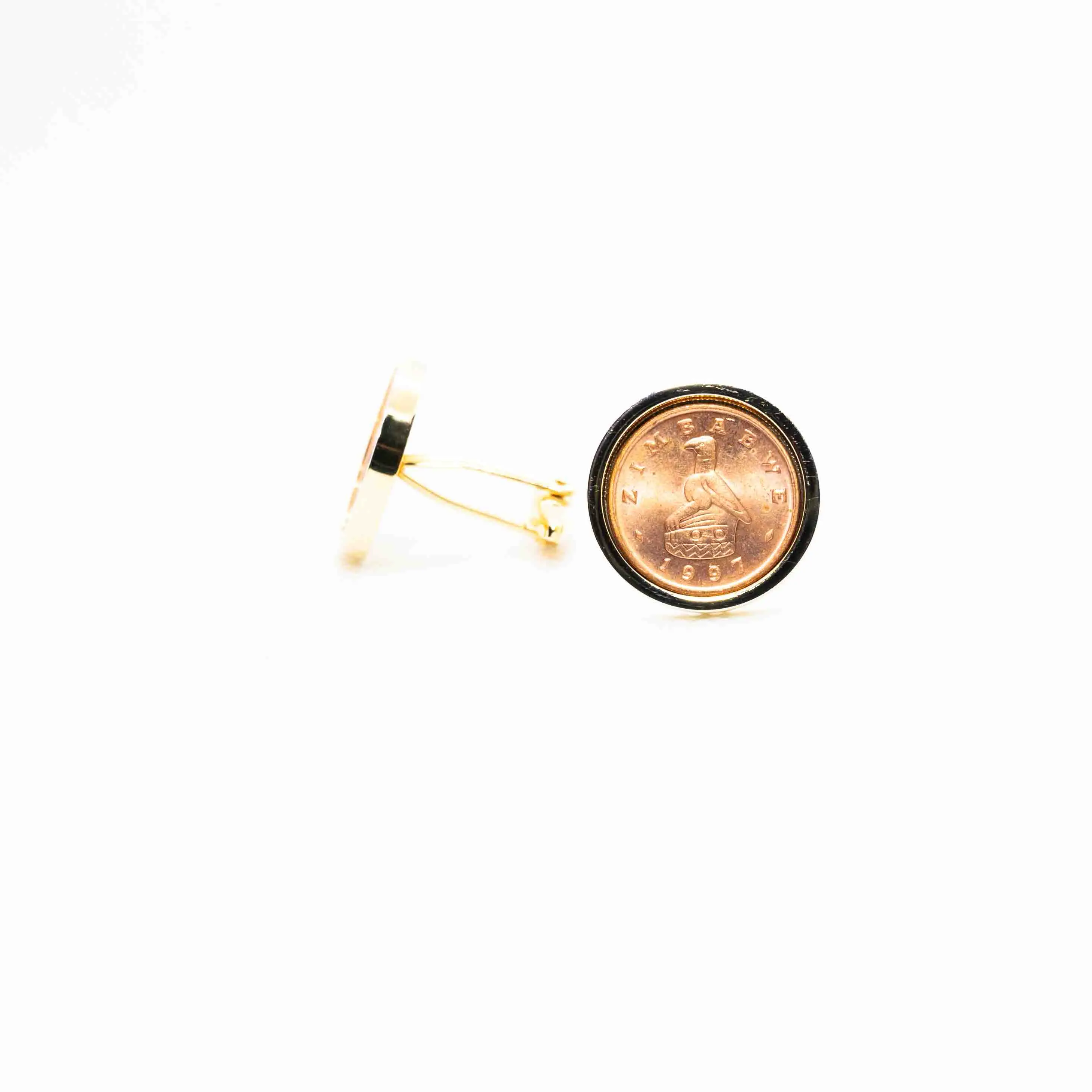Zimbabwe 1 Cent Coin Cufflinks