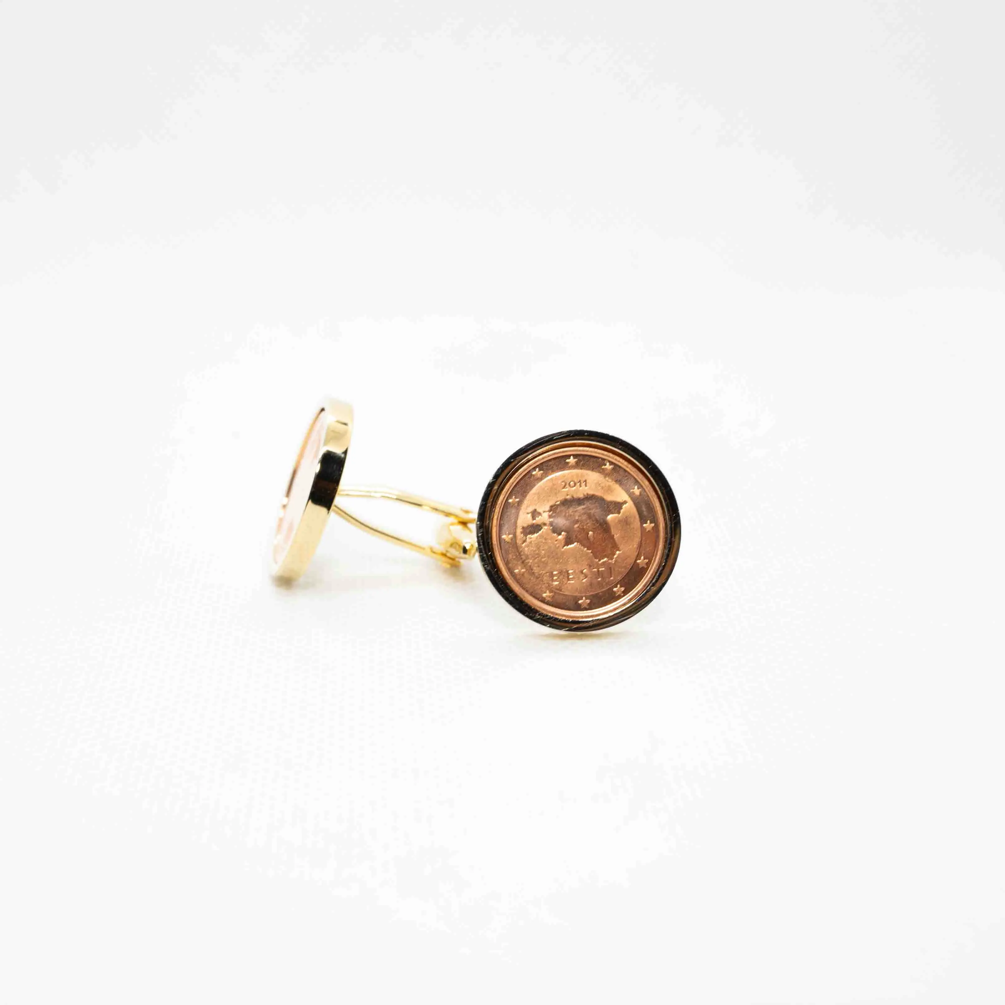Estonia Two Cent Euro Coin Cufflinks