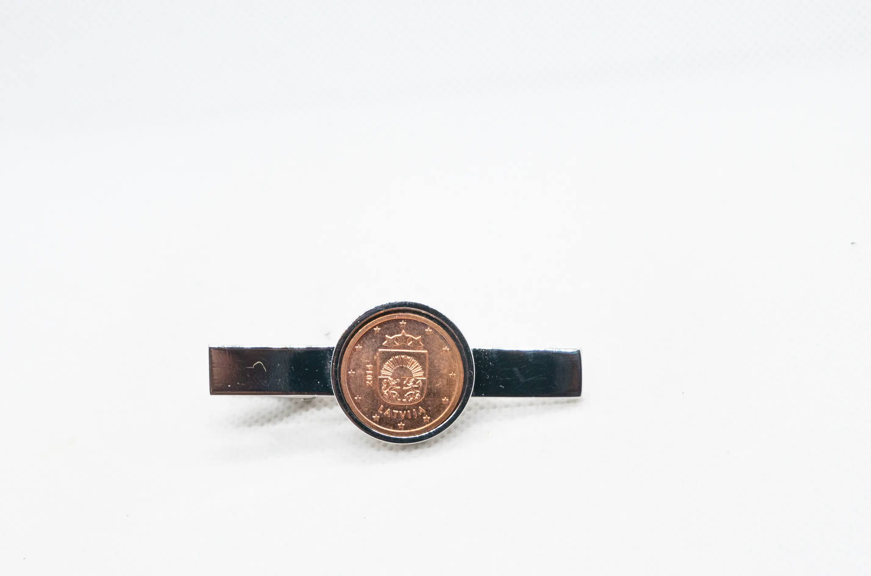 Latvia Two Cent Euro  Tie Clips