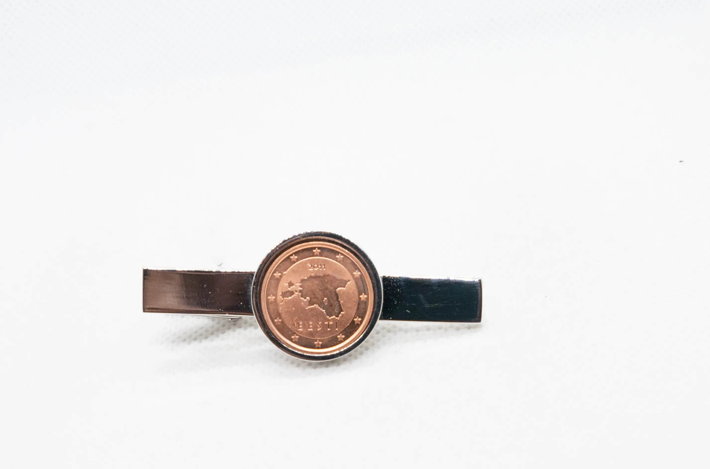 Estonia Two Cent Euro Tie Clips