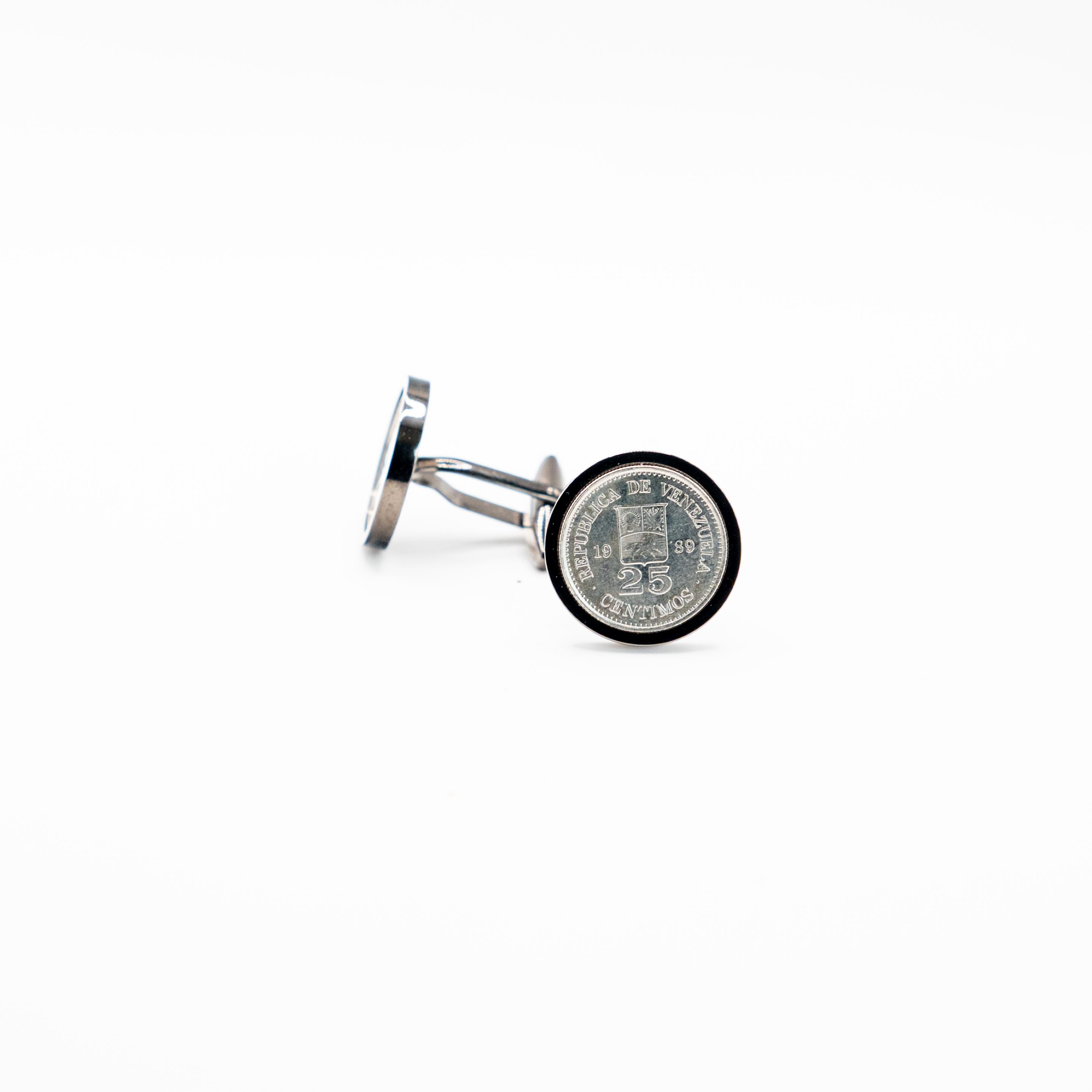 Venezuela 25 Centimos Coin Cufflinks
