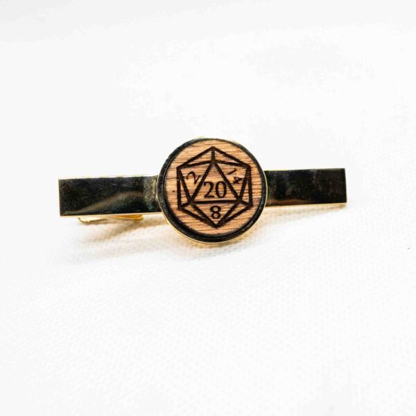 D20 Dice Wood Tie Clips - Image 2