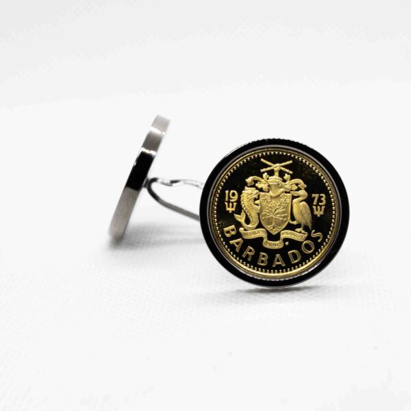 Proof Barbados 5 Cents Coin Cufflink - Image 10